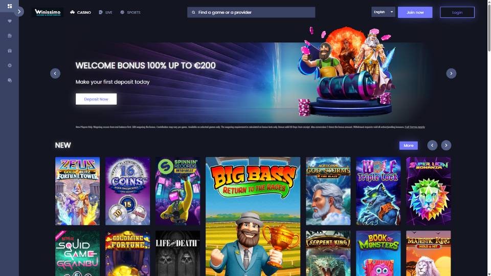 Winissimo Casino screenshot